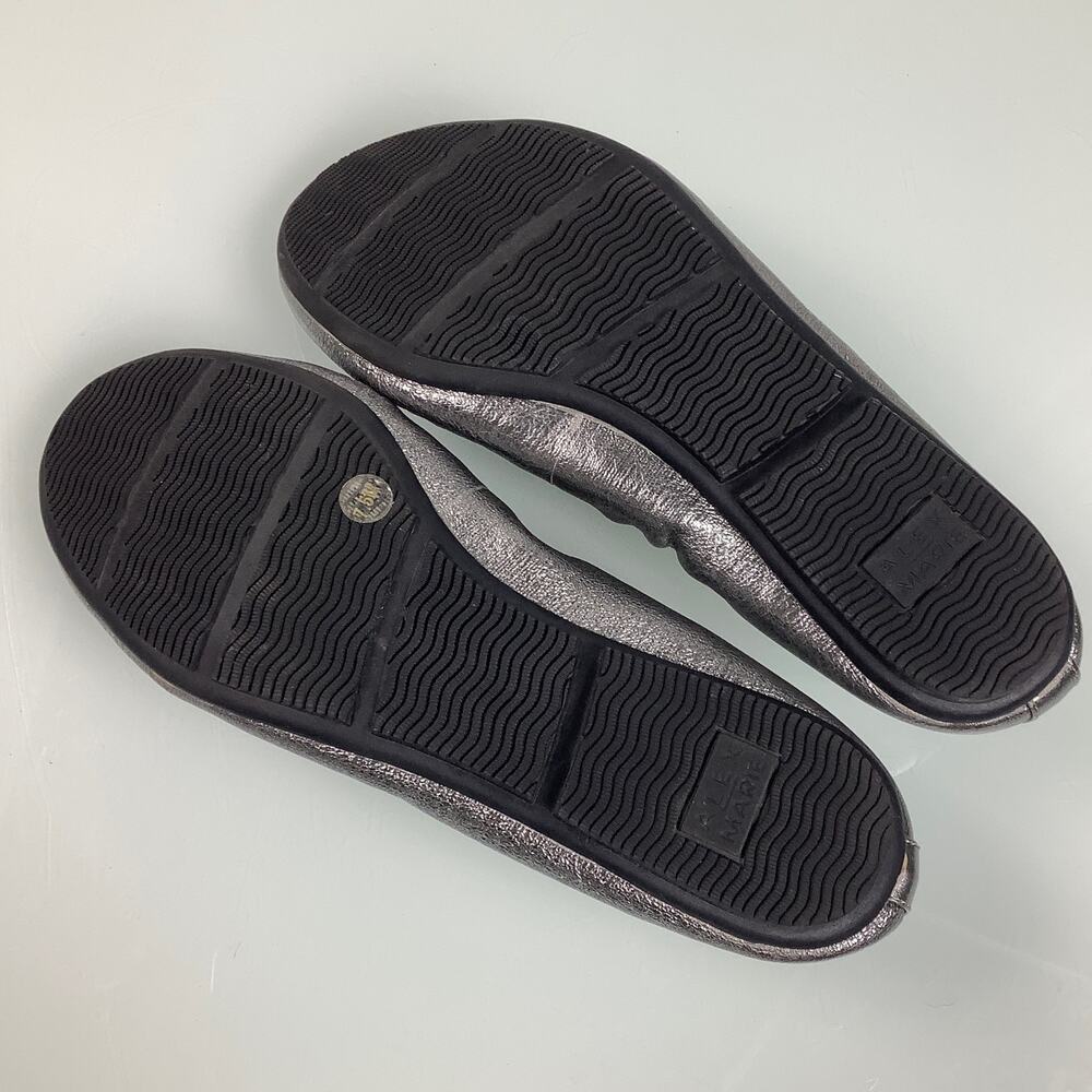 Alex Marie silver leather round toe ballerina flats size 7.5M EUC - Picture 8 of 11